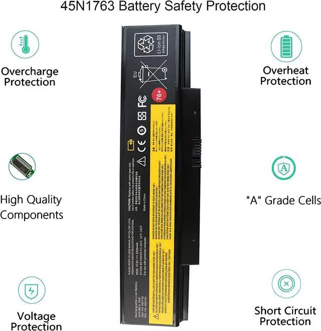 Alt view image 4 of 6 - 45N1762 76+ Laptop Battery Compatible with Lenovo ThinkPad (Edge) E550 E550c E555 E560 E565 Series 3INR19/65-2 45N1758 45N1759 45N1760 45N1763 4X50G59217 10.8V 5200MAH