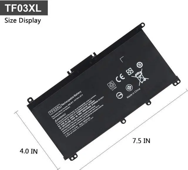 Alt view image 6 of 6 - SWEALEER TF03XL Laptop Battery Compatible with HP Pavilion 15-CC 15-CD 15-cc154cl 15-cc060wm 15-cc152od 15-cc055od 15-cd040wm 17-AR007CA 17-AR050WM 920046-121 421 541 920070-855 HSTNN-IB7Y [TF03XL]