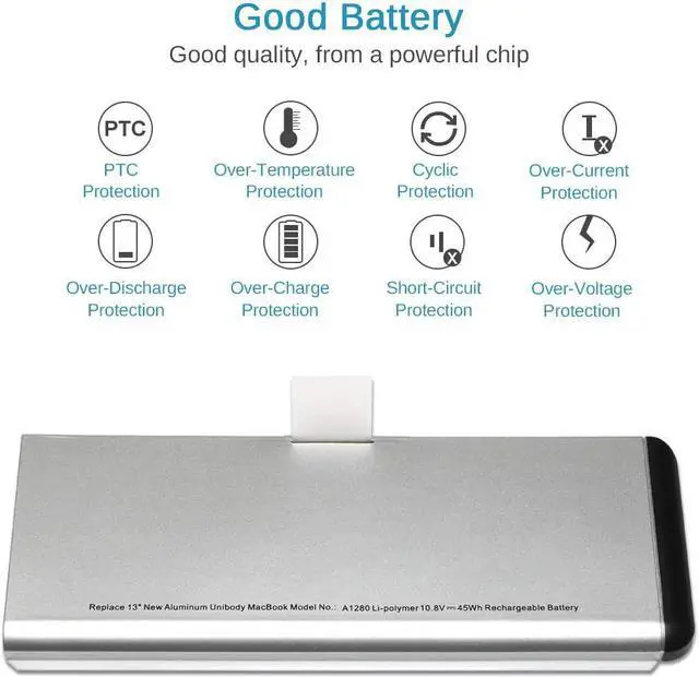 Alt view image 3 of 7 - A1280 Laptop Battery for Apple MacBook 13 Inch A1280 A1278 (2008 Version) Compatible for MB771G/A MB467LL/A MB466LL/A