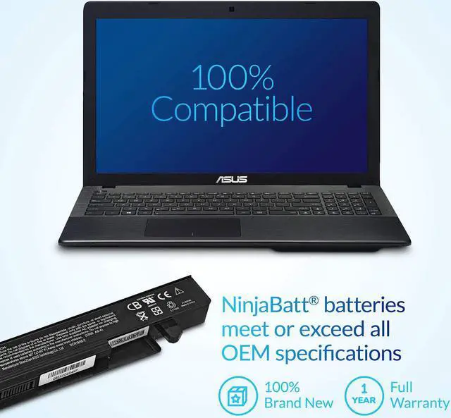 Alt view image 4 of 7 - NinjaBatt Battery for Asus A41-X550A A41-X550 R510C X550C X550L X550J R510L X550CA X552E X550V K550L F550V X550A P550C X550EA X550D R510 X550VX F550C - High Performance [4 Cells/2200mAh/33Wh]