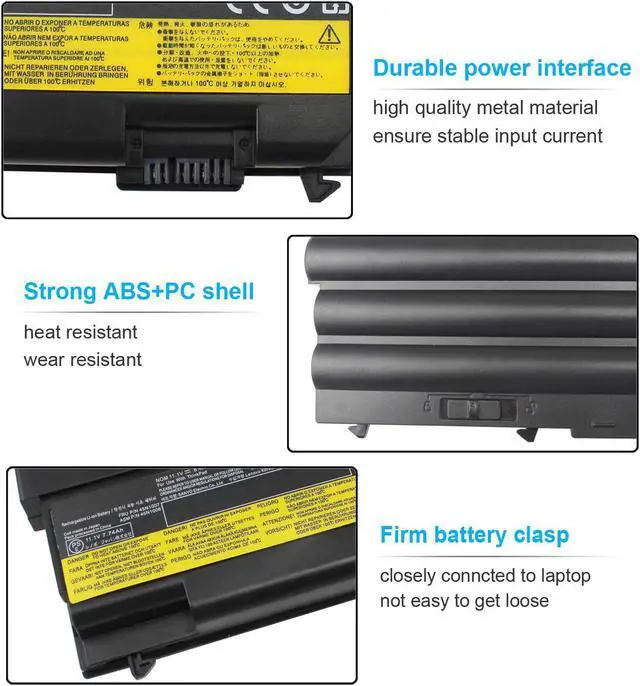 Alt view image 3 of 7 - 70++ 9 Cell 11.1V 94Wh Battery 0A36303 Compatible with Lenovo ThinkPad T430 T430i T410 T420 T420i T510 T520 T530 L412 L420 L430 L512 L520 L530 W510 W520 W530 0A36302 45N1001 45N1000 45N1010 45N1011