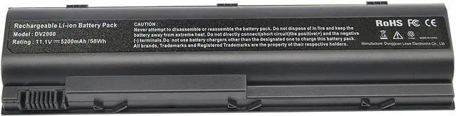 Alt view image 2 of 4 - AC Doctor INC 5200mAh Laptop Battery 367759-001 HSTNN-IB09 PF723A PM579A for HP Pavilion DV1000 DV1200 DV1400 DV4000 DV5000 ZE2000 Series 6 Cell New