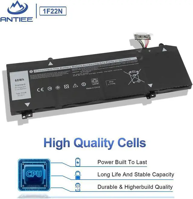 Alt view image 4 of 7 - ANTIEE 60Wh 1F22N Laptop Battery for Dell Alienware M15 R1 P79F, Alienware M17 R1 P37E, Dell G5 5590/ G7 7590/ G7 7790 Series P79F001 P37E001 JJPFK 0JJPFK HYWXJ 0HYWXJ 01F22N 06YV0V 8622M 15.2V
