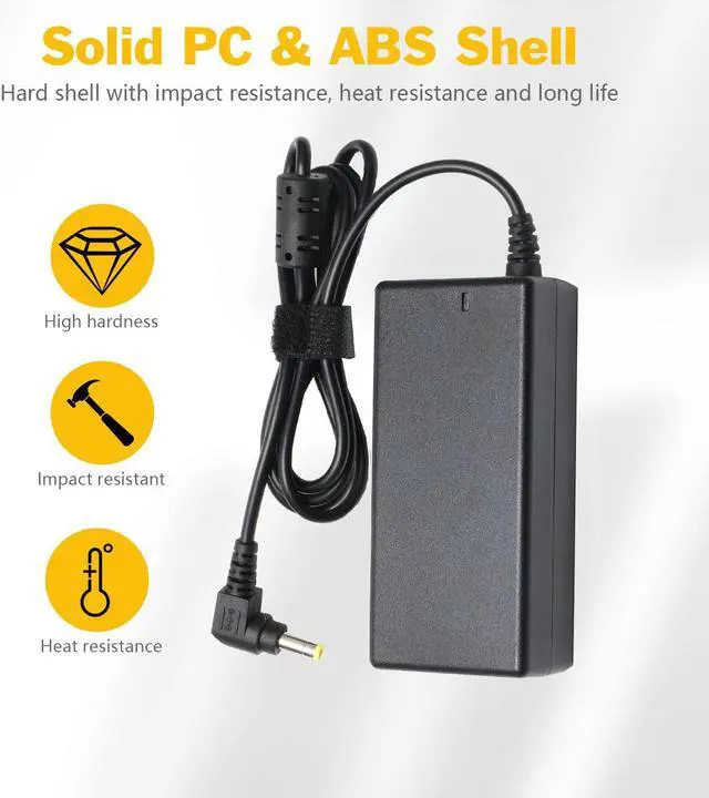 Alt view image 3 of 7 - 19v 3.42A 65W Laptop Charger AC Adapter for Toshiba Satellite C55 C655 C850 C50 L755 C855D L655 L745 P50 C55D S55;Toshiba Portege Z30 Z930 Z830 Satellite Radius 11 14 15 AC DC Power Supply Cord