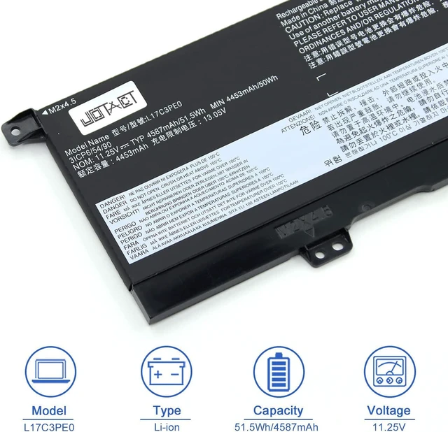 Alt view image 2 of 7 - JOTACT L17C3PE0 (11.25V 51.5W/4587mAh 3-Cell) Laptop Battery Compatible with Lenovo Yoga 730-15IKB 730-15IWL Series Notebook L17L3PE0 5B10Q39196 5B10Q39197