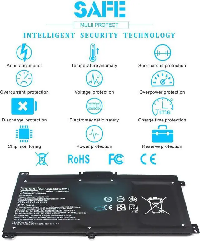 Alt view image 6 of 7 - BK03XL Battery for HP Pavilion X360 14-ba0xx 14-ba1xx 14m-ba0xx 14m-ba1xx 14m-ba011dx 14m-ba013dx 14m-ba114dx 14m-ba015dx 14-ba253cl 14-ba125cl 14-ba175nr 14-ba051cl 916811-855 916812-855 916366-421