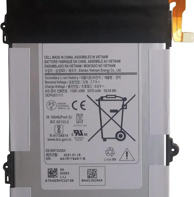 Alt view image 2 of 6 - IZKROR EB-BW720ABA 39.04Wh Laptop Battery Replacement for Samsung Galaxy Book 12.0" SM-W720 SM-W723 SM-W723Q SM-W727V SM-W728 Chromebook Titan V2 XE520QAB XE521QAB Series EB-BW720ABE AA-PBMN2HO