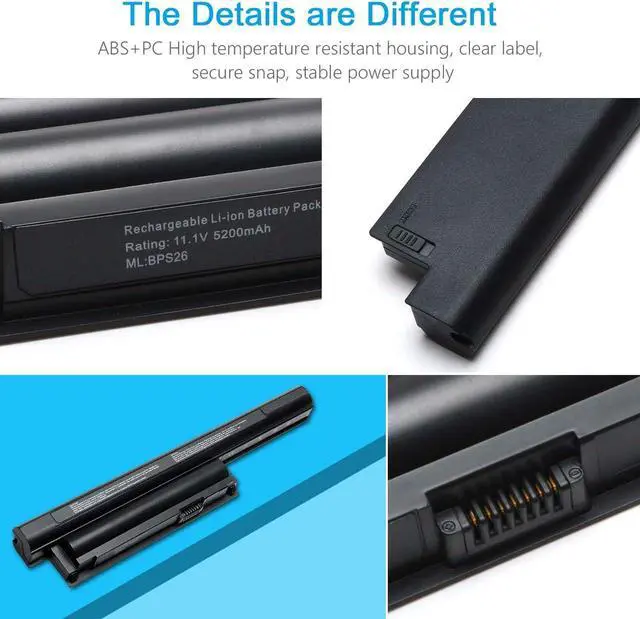 Alt view image 3 of 7 - Onadrive New VGP-BPS26 Replacement Laptop Battery for Sony VAIO VGP-BPL26 VGP-BPS26A Sony VAIO CA Series/EJ Series/EG Series/CB Series 11.1V 5200mAh