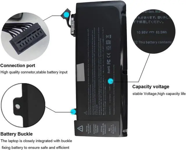 Alt view image 2 of 6 - Easy&Fine Replacement A1322 Laptop Battery for MacBook Pro 13 inch A1278 Battery (2012 2011 2010 2009 Version) MB990LL/A MB991ll/A MC374ll/A MC375LL/A MC700ll/A MD101LL/A MD102LL/A