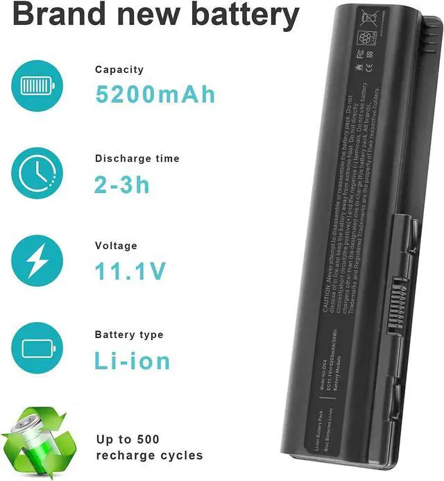 Alt view image 4 of 7 - Spare 484170-001 484172-001 498482-001 484170-002 HSTNN-CB72 Battery for HP Pavilion DV4-2040US DV5-1010 CQ40 CQ45 CQ50 CQ60 EV06 KS524AA 462889-141 462890-542 484171-001 485041-001 497694-001