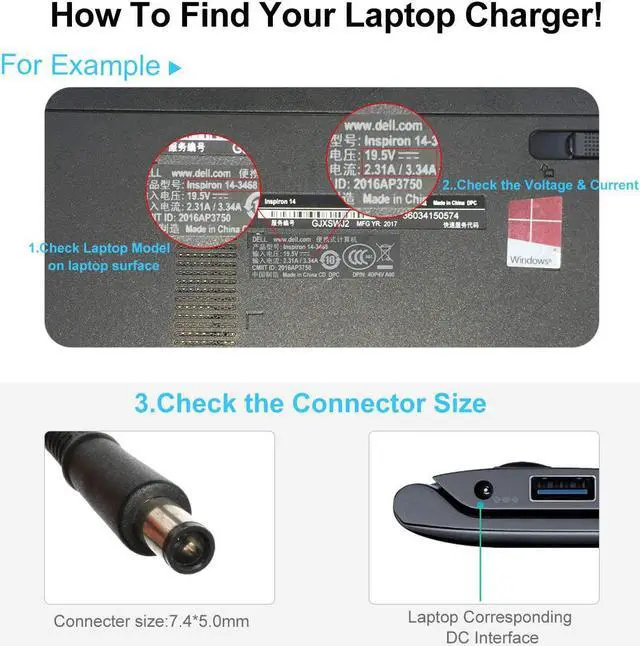Alt view image 3 of 7 - EliteBook Folio 9470m 9480m 65W 18.5V 3.5A Adapter Laptop Charger for HP Pavilion DV4 DM4 DV5 DV6 DV7 G60 EliteBook Revolve 810 820 745 755 G1 G2 HP Ultraslim Docking Station Power Supply Cord