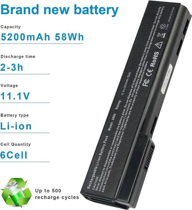 Alt view image 5 of 7 - Futurebatt Laptop Battery for HP EliteBook 8460P 8460W 8470P 8560P 8570P; HP ProBook 6360B 6460B 6465B 6470B 6560B 6565B 6570B Notebook, P/N CC06 QK642AA 628666-001 630919-421 HSTNN-F08C HSTNN-OB2G
