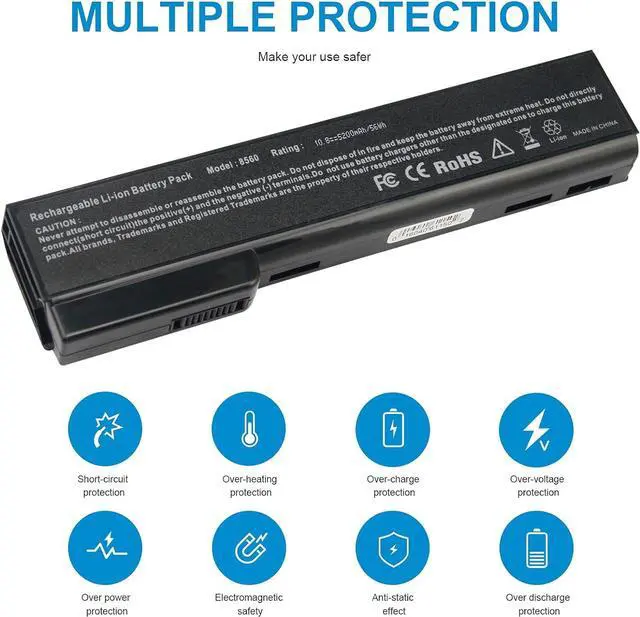 Alt view image 4 of 7 - Futurebatt Laptop Battery for HP EliteBook 8460P 8460W 8470P 8560P 8570P; HP ProBook 6360B 6460B 6465B 6470B 6560B 6565B 6570B Notebook, P/N CC06 QK642AA 628666-001 630919-421 HSTNN-F08C HSTNN-OB2G