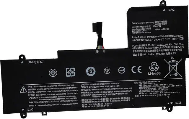 Alt view image 5 of 6 - Fully. New L15M4PC2 L15L4PC2 Replacement Laptop Battery Compatible with Lenovo Yoga 710-14ISK 710-14IKB 710-15IKB 710-15ISK Yoga 710-11 Series 5B10K90778 5B10K90802-7.64V 53Wh