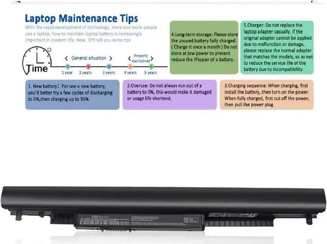 Alt view image 6 of 7 - HS03 HS04 Notebook Battery for HP Spare 807956-001 807957-001 807612-421 HSTNN-LB6U N2L85AA HS03031-CL HS04041-CL,HP Notebook 14, HP Notebook 15,15-ay039wm 15-ay192nr 15-ay013dx 17-y088d 17-y016cy