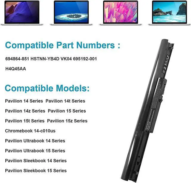 Alt view image 5 of 7 - Fancy Buying Battery for HP Spare 694864-851 695192-001 H4Q45AA HSTNN-YB4D HSTNN-YB4M,VOLKS VK04, TPN Q113, TPN Q114, TPN Q115, HP Pavilion Sleekbook 14-b000, 15-b000, Pavilion Ultrabook 14-b000