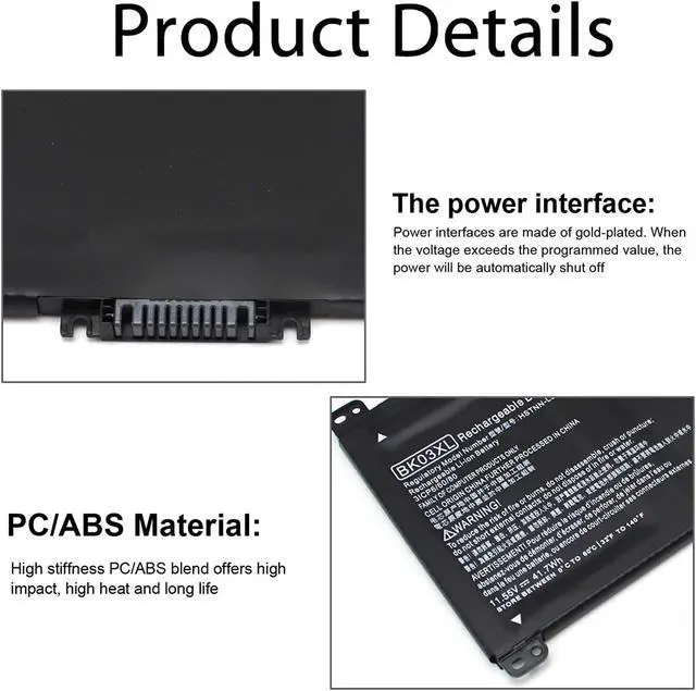 Alt view image 5 of 7 - BK03XL 916811-855 916812-855 Battery for HP Pavilion X360 convertible 14m-ba0xx 14-ba000 14m-ba013dx 14m-ba011dx 14m-ba1xx 14m-ba114dx 14-ba175nr 14-ba253cl 14-ba125cl 14-ba051cl 916366-421 HSTNN-LB7S