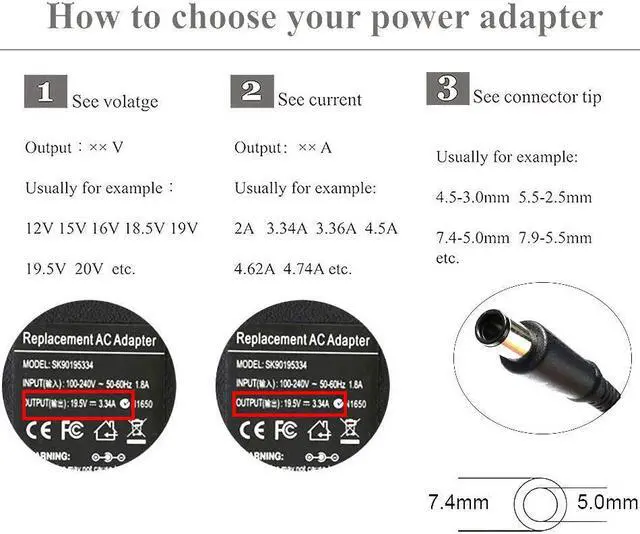Alt view image 2 of 7 - 19.5V 3.34A 65W AC Adapter Laptop Charger Compatible with Dell Latitude E6430 E6540 E6440 E7440 E7450 E7250 E6530 E5440 E5430 E5530 E6230 E6330 E5470 LA65NM130 HA65NM130 PA-12 Power Supply Cord