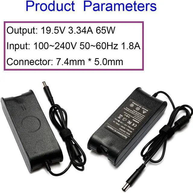 Alt view image 3 of 7 - 19.5V 3.34A 65W AC Adapter Laptop Charger Compatible with Dell Latitude E6430 E6540 E6440 E7440 E7450 E7250 E6530 E5440 E5430 E5530 E6230 E6330 E5470 LA65NM130 HA65NM130 PA-12 Power Supply Cord