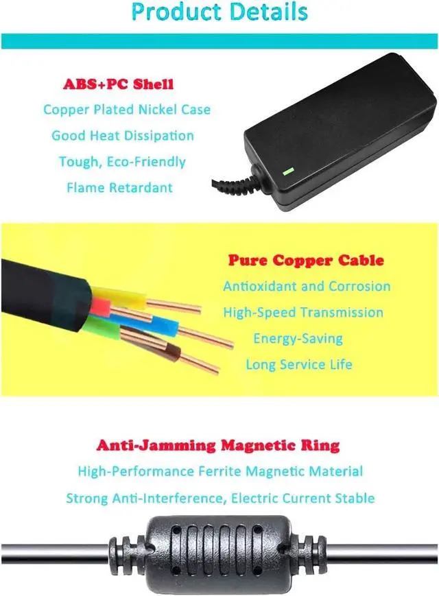 Alt view image 6 of 7 - LNOCCIY 19V 2.37A 45W Laptop Charger for Toshiba Chromebook 2 CB35 CB30 CB35-C3300 CB35-C3350 CB35-B3330 CB35-B3340 cb30- b3121 Satellite P25W-C2300-4K PA5072U-1ACA PA5192U-1ACA Adapter Power Supply