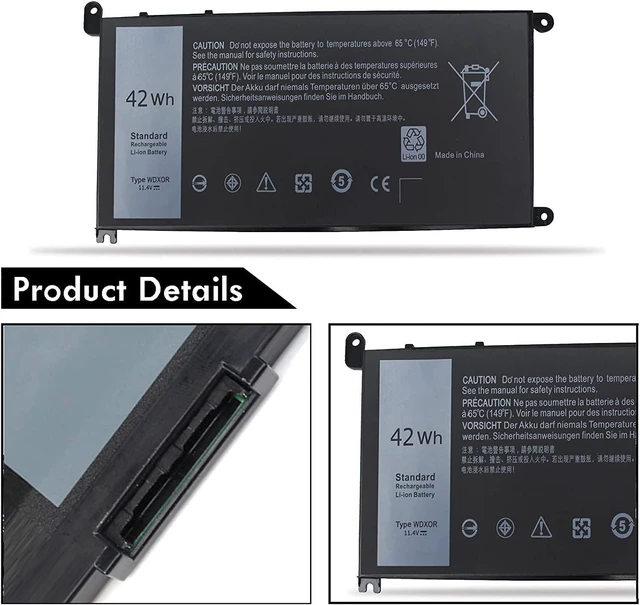 Alt view image 4 of 7 - Vinpera WDX0R?Laptop?Battery for DEll Inspiron 15 7579 5567 5578 5568 7569 5579 5565 7573 5570 7560 13 7378 5378 5379 5368 7368 17 5767 5765 Latitude 3189 3580 P66F P58F P32E 3CRH3 T2JX4