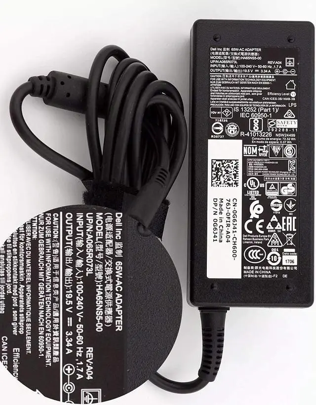 Alt view image 5 of 5 - DELL 19.5V 3.34A 65W 4.5/3.0mm AC Adapter Power Charger for DELL Inspiron 11 (3147) 11 (3148) 13 (7348) 13 (7347) 14 (7437) 0MGJN9 0G6J41 05NW44 074VT4