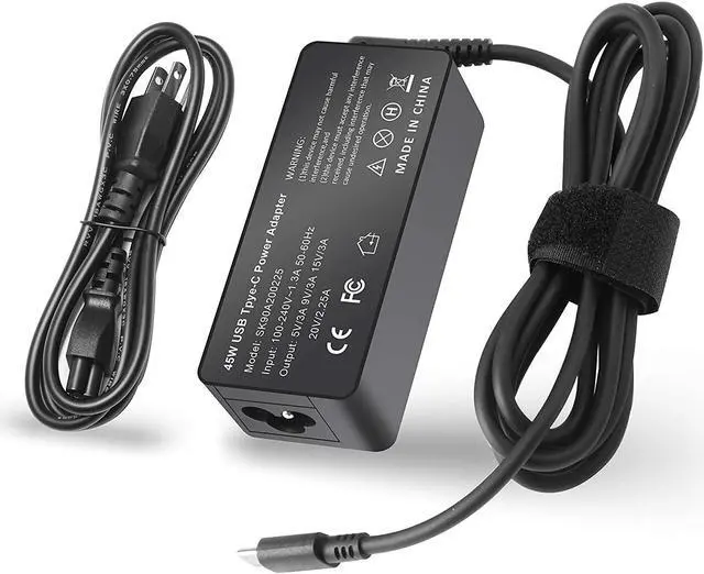 Main image of 45W USB-C Type-C AC Adapter for HP Chromebook x360 14-ca051wm 14-ca052wm 14-ca091wm 14-ca023nr 14-ca061dx Spectre x360 13-w013dx 13-w023dx 13-w063nr, for Lenovo Acer Dell USB-C Laptop Charger
