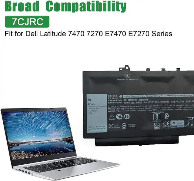 Alt view image 4 of 5 - JIAZIJIA 7CJRC Battery Replacement for Dell Latitude 7470 7270 E7470 E7270 Series 021X15 0KNM09 0TX283 TX283 KNM09 21X15