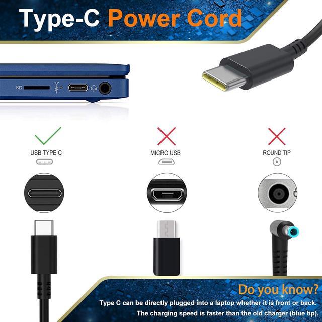 thumbnail image 2 of 45W Chromebook Charger For Acer Spin 11 13 15 311 315 511 512 - USB Type C Power Adapter Cord Replacement 2 of 12