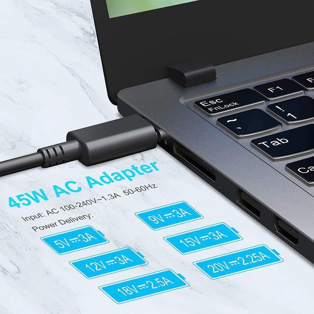 Chargeur USB C 45W Compatible avec Acer Chromebook R13 514 314