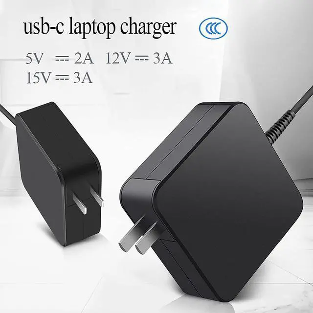 Alt view image 4 of 6 - Chromebook Charger, 45w USB C Laptop Charger Replacement for Acer 315 HP 14 Spectre x360 Dell XPS 13 ASUS Chromebook Lenovo x1 Carbon Yoga Thinkpad t480s t480 Type c Computer Charger Power Adapter