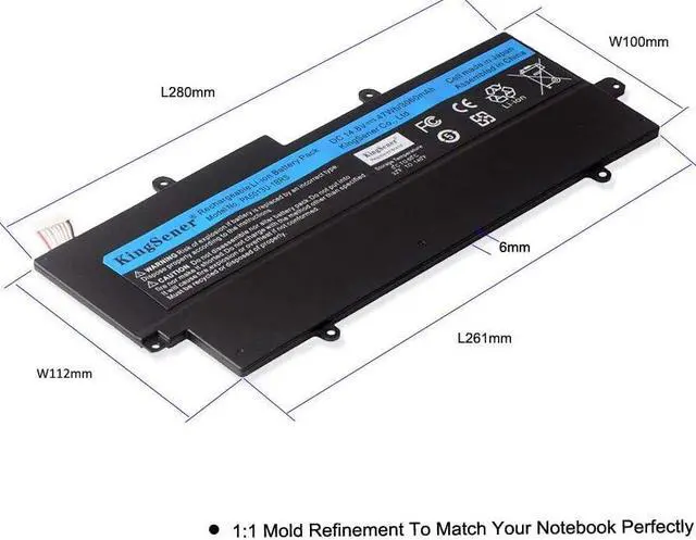 Alt view image 3 of 7 - PA5013U-1BRS Laptop Battery for Toshiba Portege Z835 Z830 Z930 Z935 Ultrabook PA5013U-1BRS PA5013 PA5013U 14.8V 3060mAh 47WH