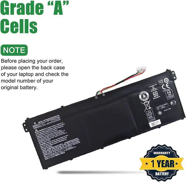 Alt view image 3 of 5 - JIAZIJIA AP18C8K Laptop Battery Replacement for Acer Aspire 5 A514-52 A514-52-58U3 Chromebook 314 C933 Series Notebook Black 11.25V 50.29Wh 4471mAh
