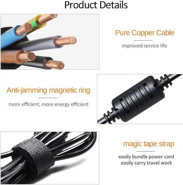 Alt view image 5 of 7 - 90W AC Adapter Laptop Charger for HP 8440p 8470p 8540w 8460p 8560p 2740p 2760p 2560p 2170p 2570p 6930p 8530w 8540p 8460w 8560w 8570p Probook 4430s 4440s 4520s 4530s 4540s Power Cord