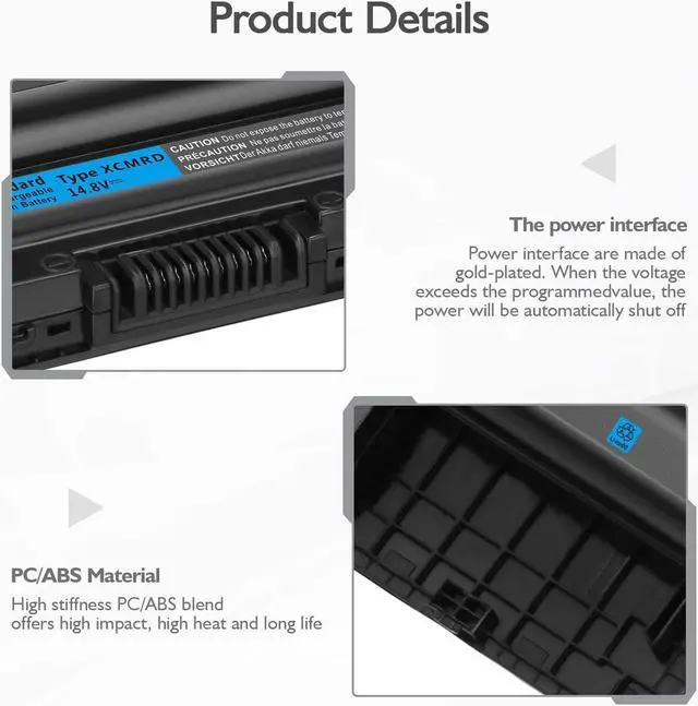 Alt view image 5 of 7 - RayHom XCMRD Battery 40Wh Compatible for Dell Inspiron 15-3537 3542 3543 3541/14 3421 5421/15R 5521 5537/17 3721 3737 /17R-5737 P28F V8VNT i3531 i3542-6000bk for Dell Loptop Replacement Battery.