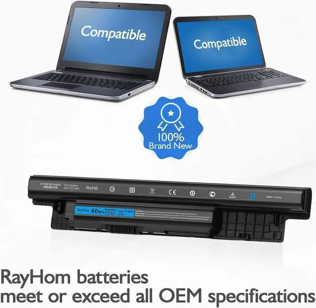 Alt view image 6 of 7 - RayHom XCMRD Battery 40Wh Compatible for Dell Inspiron 15-3537 3542 3543 3541/14 3421 5421/15R 5521 5537/17 3721 3737 /17R-5737 P28F V8VNT i3531 i3542-6000bk for Dell Loptop Replacement Battery.