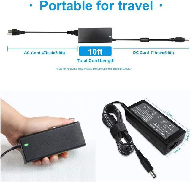 Alt view image 3 of 7 - 19V 3.42A 65W AC Charger Compatible with Toshiba Satellite PA3714U-1ACA PA3917U-1ACA PA3715U-1ACA C55 C55T-A5222 C655 C855D L305D L505 L655 L755 A665 A505 P755 P775 P855 P875 Adapter 5.5x2.5mm