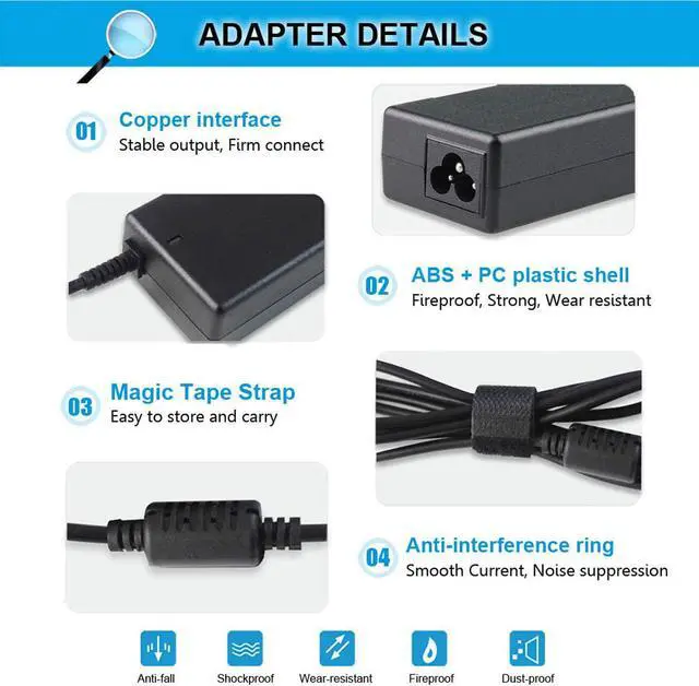 Alt view image 4 of 7 - 19V 3.42A 65W AC Charger Compatible with Toshiba Satellite PA3714U-1ACA PA3917U-1ACA PA3715U-1ACA C55 C55T-A5222 C655 C855D L305D L505 L655 L755 A665 A505 P755 P775 P855 P875 Adapter 5.5x2.5mm