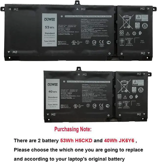 Alt view image 4 of 5 - H5CKD Battery Replacement for Dell Inspiron 5400 5406 7405 7300 7306 7500 7506 2-in-1 Silver 5300 5301 5401 5402 5408 5409 5501 5502 5508 5509 Series Latitude 3410 3510 Vostro 5300 5301 7T8CD