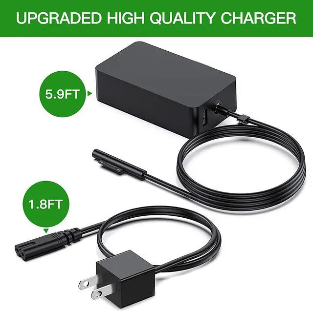 Alt view image 5 of 7 - 65W Surface Pro Charger Laptop Charger for Microsoft Surface Pro 3/4/5/6/7 Power Supply Adapter, Compatible with Microsoft Surface Book Laptop/Tablet, Works with 65W 44W 36W 24W