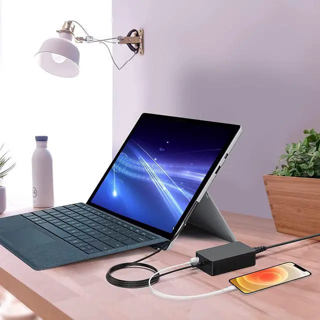 Alt view image 7 of 7 - 65W Surface Pro Charger Laptop Charger for Microsoft Surface Pro 3/4/5/6/7 Power Supply Adapter, Compatible with Microsoft Surface Book Laptop/Tablet, Works with 65W 44W 36W 24W
