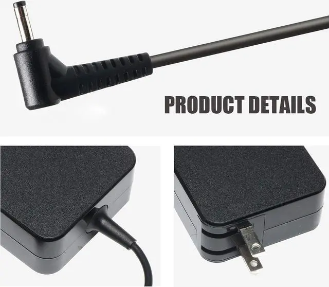 Alt view image 2 of 6 - 45W Laptop Charger Replacement for Lenovo IdeaPad 100s 310 320 330 330s 120s 510 520 530s 710s Flex 4 5 6 1470 1480 1570 ; Chromebook N22 N42; Yoga 710 11 14 15 ADLX65CCGU2A Adapter Power Supply Cord