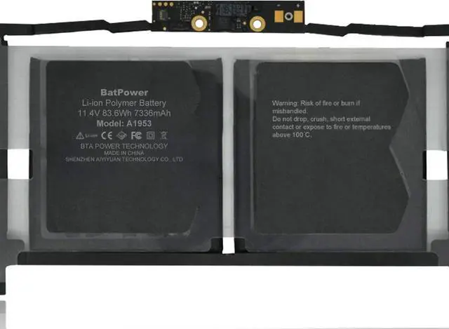 Alt view image 4 of 7 - BatPower A1953 Replacement Laptop Battery for Apple Mid 2018 2019 MacBook Pro 15-inch A1990 EMC 3215 EMC 3359 BTO/CTO Battery MacBook Pro 15" Touch Bar A1990 Apple A1953 Battery 83.6Wh