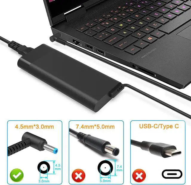 Alt view image 2 of 7 - 150W Laptop Charger for HP OMEN 15 17, hp omen Charger, hp Pavilion Gaming Laptop Charger, 150w hp Charger,Zbook 15 G3 G4 G5 G6 Laptop Charger TPN-CA11 TPN-DA09 L32661-001 Adapter Power Supply Cord