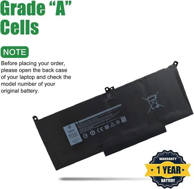 Alt view image 4 of 6 - JIAZIJIA F3YGT 2X39G Battery Replacement for Dell Latitude 7480 7490 E7480 E7490 7280 7290 E7280 E7290 7380 7390 E7380 E7390 Series DM3WC 0DM3WC