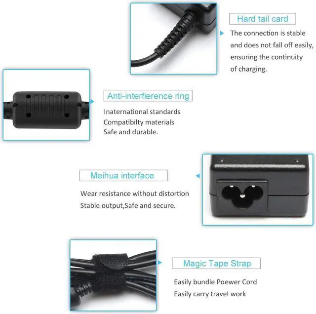 Alt view image 5 of 7 - 19.5V 3.33A 65W Ac Adapter Laptop Charger for HP Pavilion 14 15 Series TouchSmart 14-B109 14-B109WM 15-B142DX 14-B120DX 15-B143 15- B143CL 15-b152nr;HP Envy 4 6 Battery Power Cord