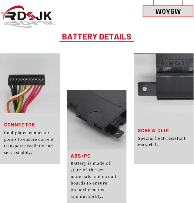 Alt view image 5 of 7 - W0Y6W Laptop Battery for Dell XPS 15 L521X XPS 15-L521X XPS15-3828 Series WOY6W 3NPC0 03NPC0 CN-03NPC0 9F233 09F233 9F2JJ 09F2JJ T1G6P 11.1V 65Wh