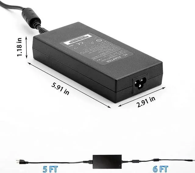 Alt view image 2 of 7 - 180W 19.5V 9.23A AC Adapter Charger Fit for Dell Alienware 15 R1 R2 Dell Precision 7510 Precision 17 7710 M4600 M4700 M4800 74X5J JVF3V DA180PM111 OptiPlex 3011 AIO Inspir 15 7577 Power Cord