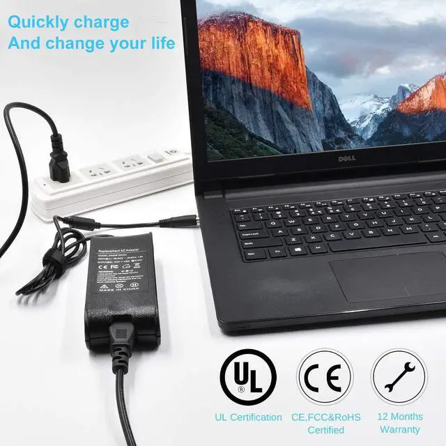 Alt view image 6 of 6 - New 65w 19.5V 3.34A Ac Adapter Charger for Dell Latitude E5470 E5570 E6220 E6230 E6330 E6410 E6430 E6440 E7440 E7470 3150 3160 3330 la65ns2-01 ha65nm130 ha65ns5-00 Power Supply Cord