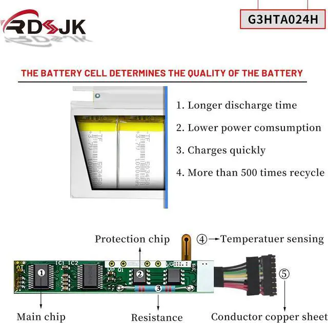 Alt view image 4 of 7 - G3HTA024H G3HTA023H G3HTA021H G3HTA048H Laptop Battery for Microsoft Surface Book 1 2 Gen1 Gen2 Tablet Model 1703 1704 1705 13.5inch Keyboard with Tools 7.5V 51Wh(Not for Book 1 Screen)